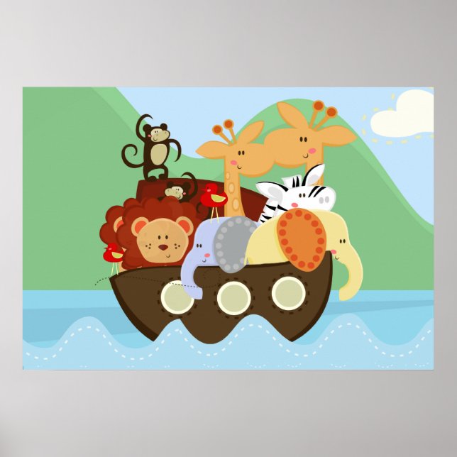 Noah's Ark Baby Nursery Poster (Front)