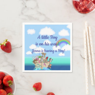 Noah's Ark Baby Shower Favour Napkin