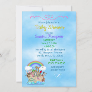 Noah's Ark Baby Shower Invitation