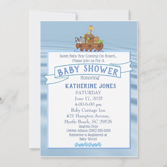 Noah's Ark Baby Shower Invitation (Front)