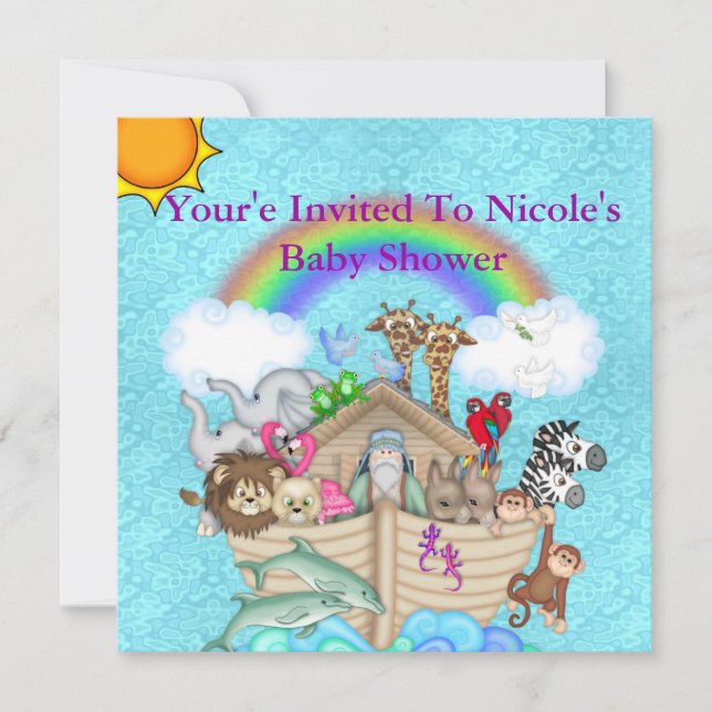 NOAHS ARK Baby Shower  Invitation (Front)
