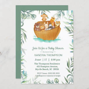 Noah's Ark Baby Shower Invitation