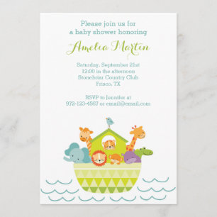 Noah's Ark Baby Shower Invitation