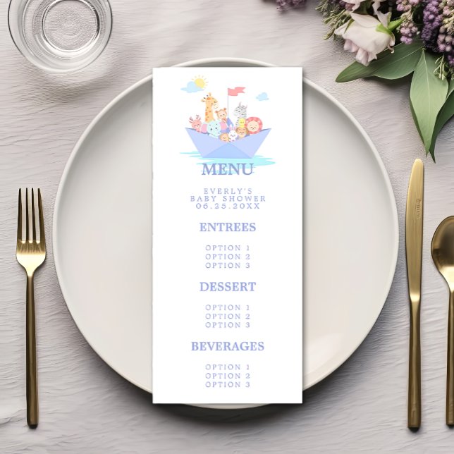 Noah's Ark Baby Shower Menu (Creator Uploaded)