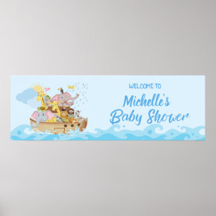 Noah's Ark Baby Shower Party Banner Poster