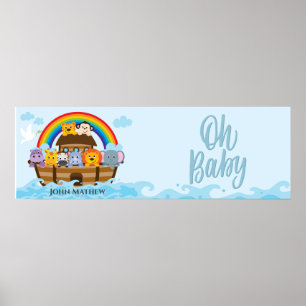 Noah's Ark Baby Shower Party Banner Poster