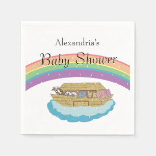 Noah's Ark Baby Shower Rainbow gender neutral Napkin