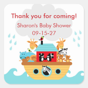 Noah's Ark Baby Shower thank you favour sticker