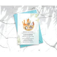 Noah's Ark Baptism Invitation