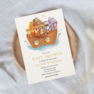 Noah's Ark Bible Story Animals Baby Shower  Invitation