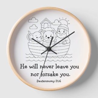 Noah's Ark-Bible Verse-Deuteronomy 31:6 Clock