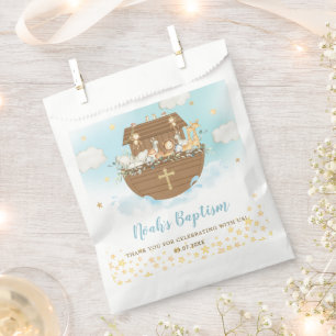 Noah's Ark Blue Baptism Christening 1st Birthday Favour Bag