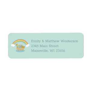 Noah's Ark Boho Baby Shower Return Address Label