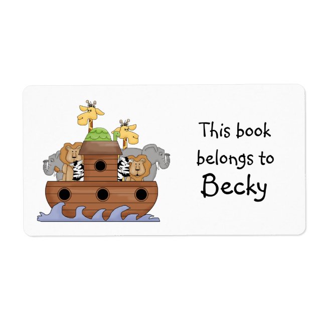 Noah's Ark Book Plate Sticker (Front)