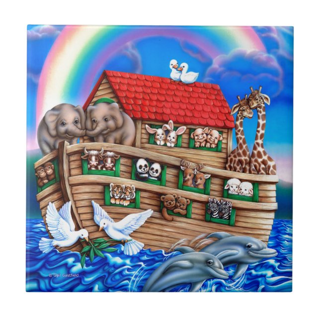 Noah's Ark Ceramic Tile (Front)