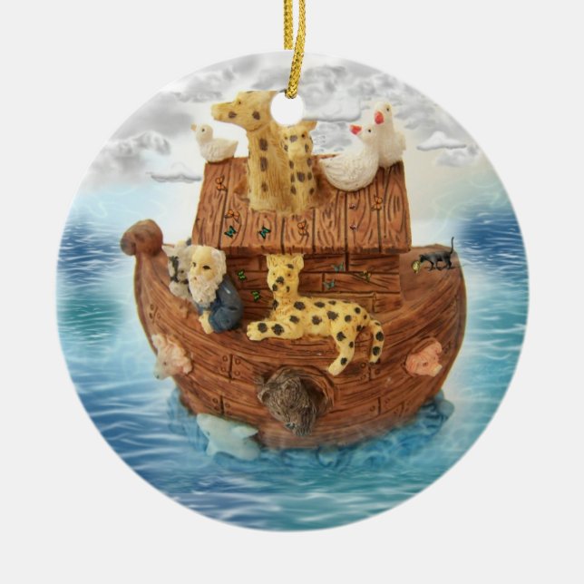 Noah's Ark Ceramic Tree Decoration (Front)