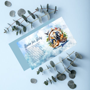 Noah's Ark Cute Animals Baby Shower Books for Baby Enclosure Card