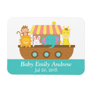 Noah's Ark, Cute Animals, Baby shower Party Favour Magnet