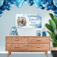 Noah's Ark Cute Animals Blue Boy Baby Shower