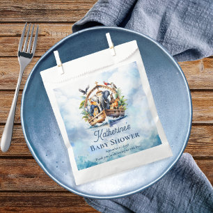 Noah's Ark Cute Animals Blue Boy Baby Shower Favour Bag