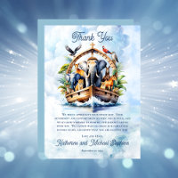 Noah's Ark Cute Animals Blue Boy Baby Shower