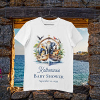 Noah's Ark Cute Animals Blue Boy Baby Shower