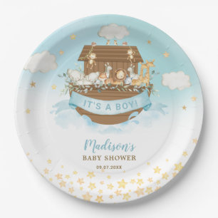 Noah's Ark Cute Animals Boy Birthday Baby Shower Paper Plate