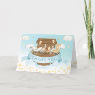 Noah's Ark Cute Animals Boy Birthday Baby Shower Thank You Card