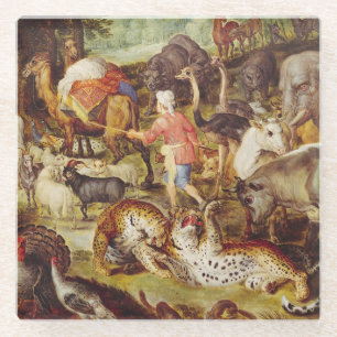 Noah's Ark, detail of the right hand side Glass Coaster
