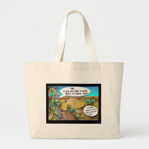 "Noah's Ark" Funny Cartoon Tees Gifts Collectibles Large Tote Bag