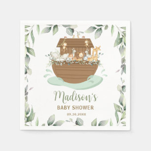 Noah's Ark Greenery Baby Shower 1st Birthday Napkin
