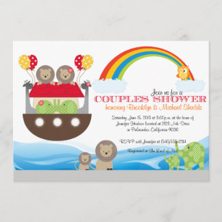 Noah's Ark Invitation - Couples Baby Shower