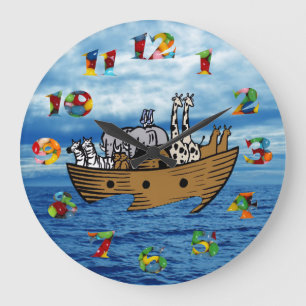 Noah's Ark - Jelly Bean Numerals Large Clock