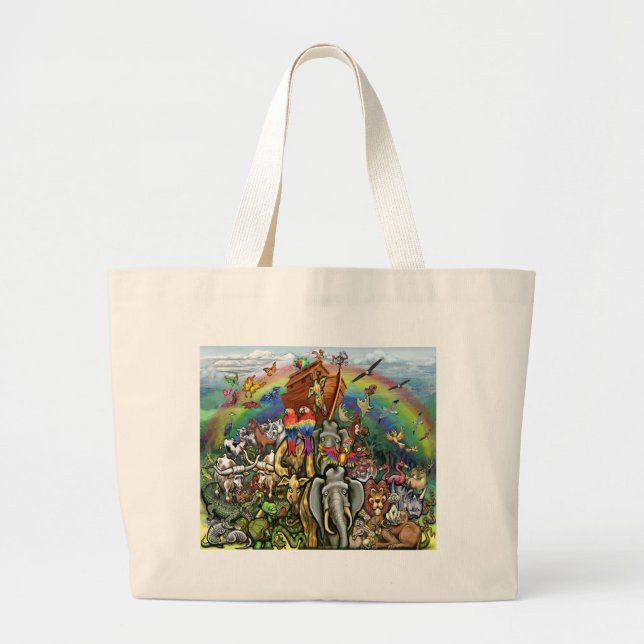 Noah's Ark Large Tote Bag (Front)