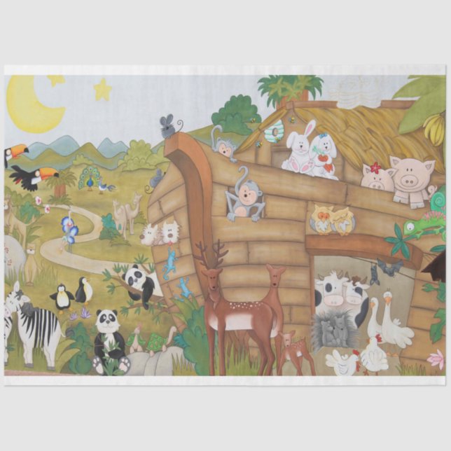 Noah's Ark Nursery Decoupage Tissue Paper (Front)