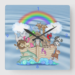 Noahs Ark Nursery Wall Clock Gift For BaBY