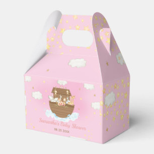 Noah's Ark Pink Girl Baby Shower Thank You Favour Box