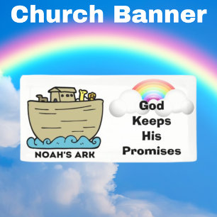 Noah's Ark Rainbow Church Banner