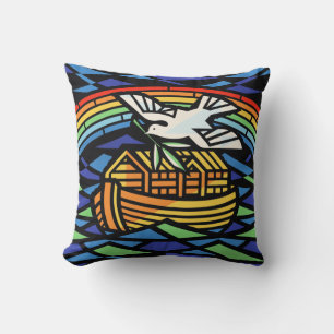 Noah's Ark, Rainbow, Dove Cushion