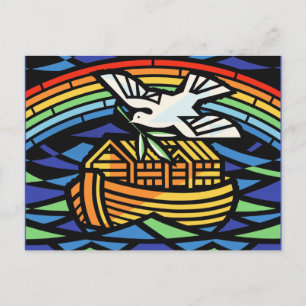Noah's Ark, Rainbow, Dove Postcard