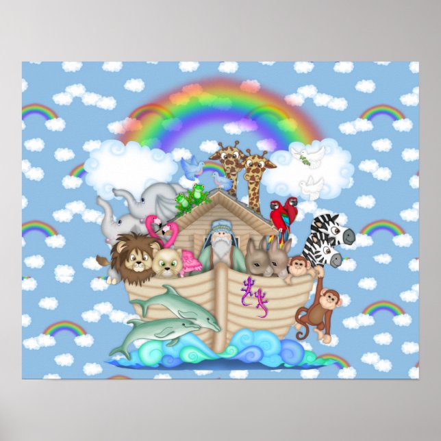 NOAHS ARK Rainbow NURSERY DECORATION Poster (Front)