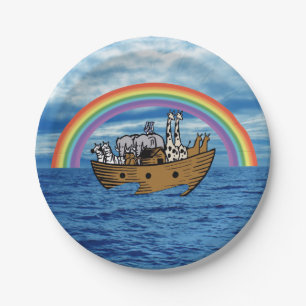 Noah's Ark & Rainbow Paper Plate