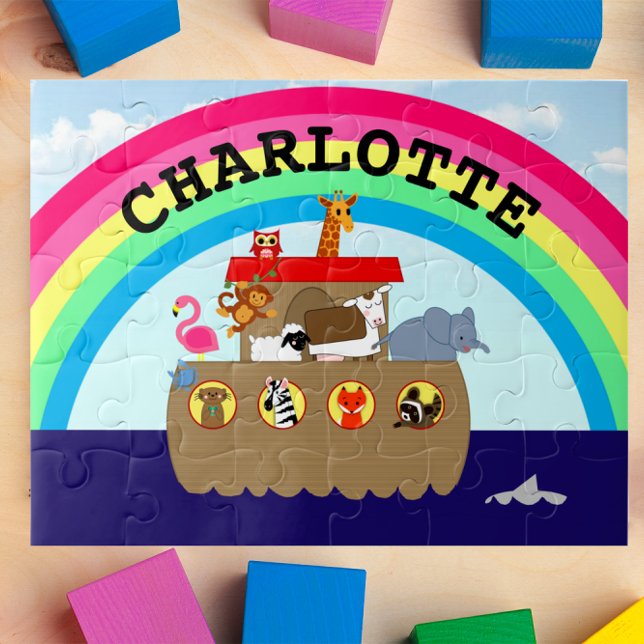 Noahs Ark Rainbow Personalised Jigsaw Puzzle (Creator Uploaded)