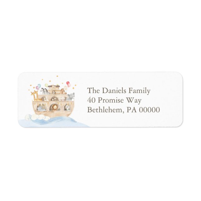 Noah's Ark Return Address Labels (Front)