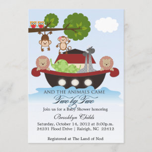 Noahs Ark Sets Sail Baby Shower Invitation