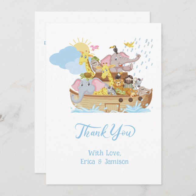 Noah's Ark Thank You Card (Front/Back)