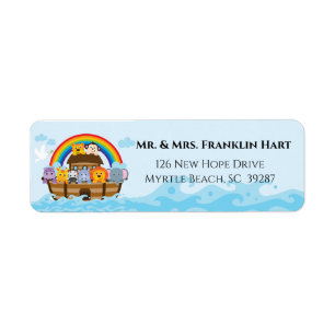 Noah's Ark Theme  Return Address Label