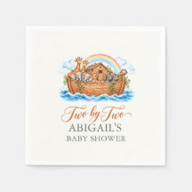 Noah's Ark Two by Two Rainbow Baby Shower Paper