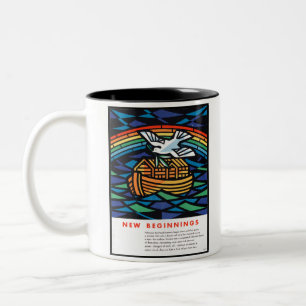 Noah's Ark Unedited Vintage Photos Old Aesthetic Two-Tone Coffee Mug