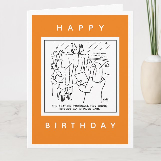 Noah's Ark Weather Forecast Cartoon Card (Front)